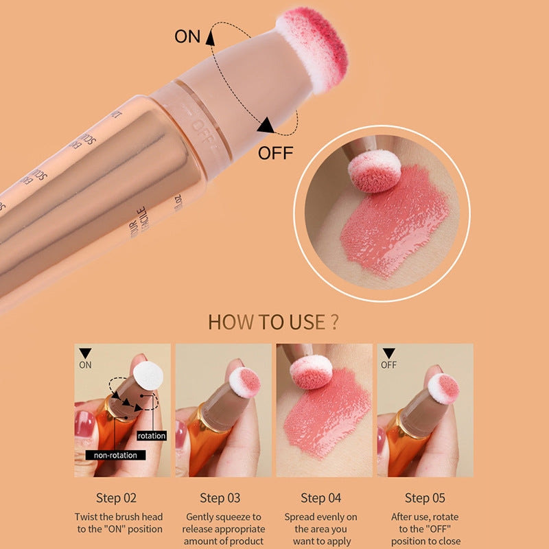 Lápiz de maquillaje líquido multifuncional para iluminar, contornear y ruborizar.