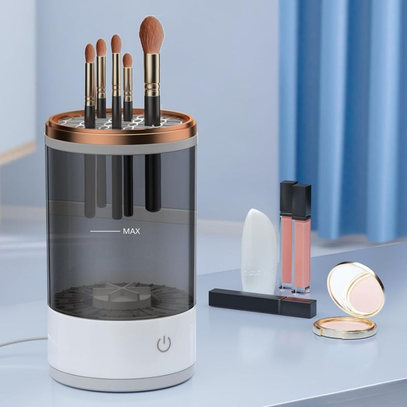 Limpiador de brochas de maquillaje con funciones de lavado y secado.