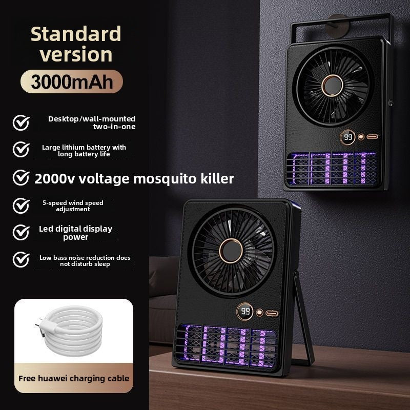 Ventilador con lámpara repelente de mosquitos
