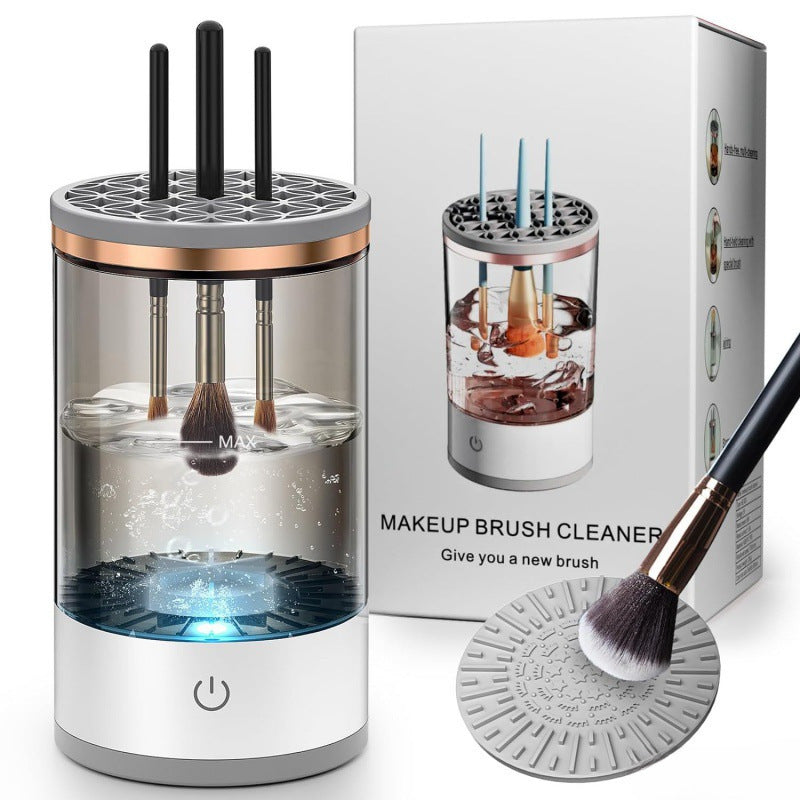 Limpiador de brochas de maquillaje con funciones de lavado y secado.